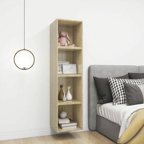 Wandkast 37x37x37 cm bewerkt hout sonoma eikenkleurig 7