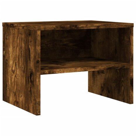 Nachtkastje 40x30x30 cm bewerkt hout gerookt eikenkleurig 2