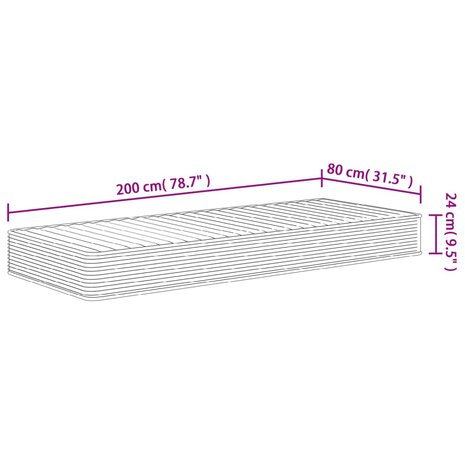 Schuimmatras middelzacht 80x200 cm 9