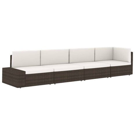 Middenbank sectioneel poly rattan grijs 7