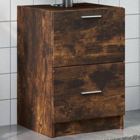 Wastafelkast 40x37x59 cm bewerkt hout gerookt eikenkleurig 1