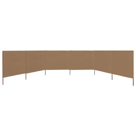 Windscherm 6-panelen 800x120 cm stof taupe 3