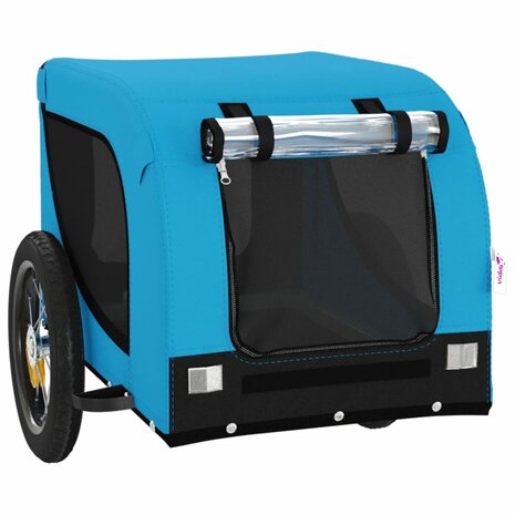 Hondenfietstrailer oxford stof en ijzer blauw en zwart 4