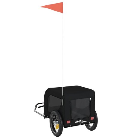 Hondenfietstrailer oxford stof en ijzer zwart 7