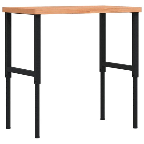 Werkbank rechthoekig 100x60x(73-99,5) cm massief beukenhout 7