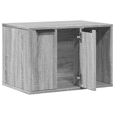 Kattenbakkast 60x40x40 cm bewerkt hout grijs sonoma eikenkleur 4