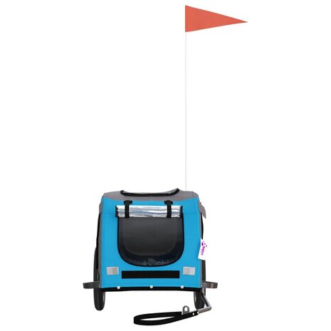Hondenfietstrailer oxford stof en ijzer blauw en grijs 4