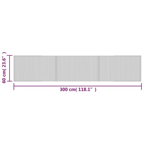 Vloerkleed rechthoekig 60x300 cm bamboe zwart 8