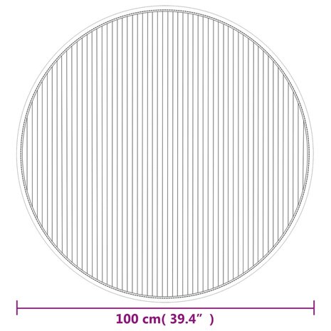 Vloerkleed rond 100 cm bamboe lichtnaturel 8