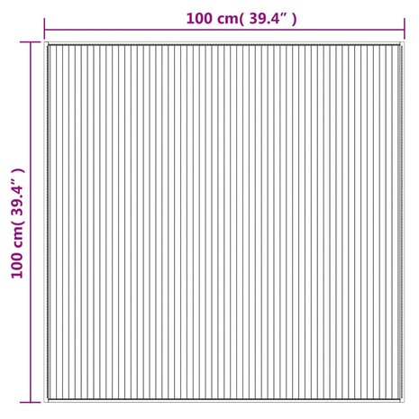 Vloerkleed vierkant 100x100 cm bamboe zwart 8