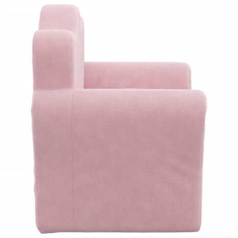 Kinderbank zacht pluche roze 4