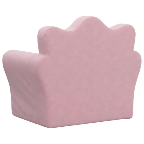 Kinderbank zacht pluche roze 5