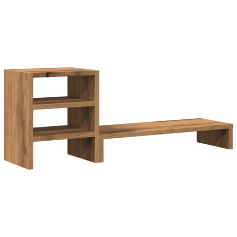 Monitorstandaard met bureau-organizer hout artisanaal eiken 2