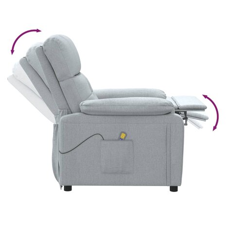 Massagestoel stof lichtgrijs 7