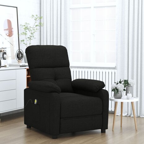 Massagestoel stof zwart 1