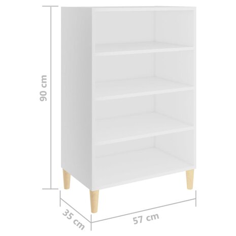 Dressoir 57x35x90 cm bewerkt hout wit 6