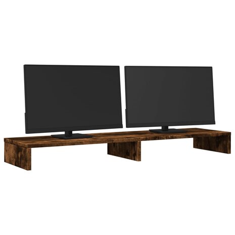 Monitorstandaard 100x27x10 cm bewerkt hout gerookt eikenkleurig 3