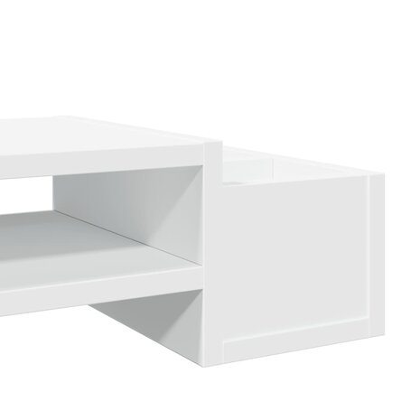 Monitorstandaard met opbergruimte 70x27x15 cm bewerkt hout wit 7