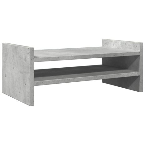 Monitorstandaard 50x27x20 cm bewerkt hout betongrijs 2