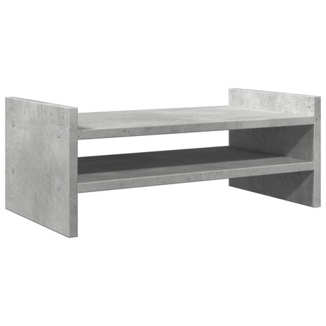 Monitorstandaard 50x27x20 cm bewerkt hout betongrijs 6