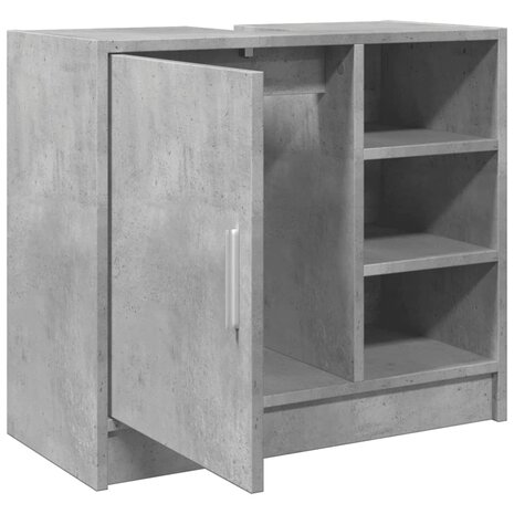 Wastafelkast 63x29x55 cm bewerkt hout betongrijs 5