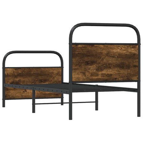 Bedframe zonder matras bewerkt hout gerookt eiken 75x190 cm 7