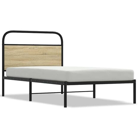 Bedframe zonder matras bewerkt hout sonoma eikenkleur 100x200cm 2