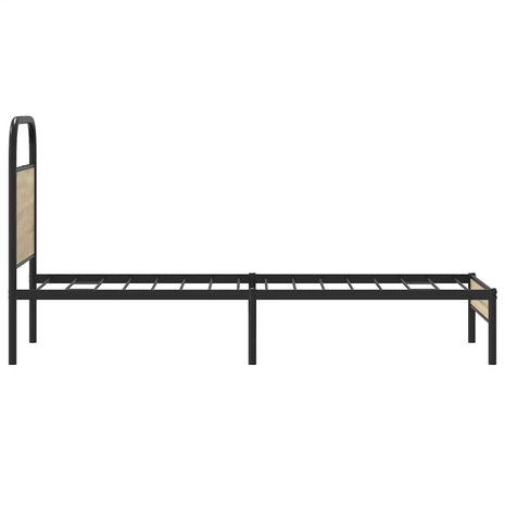 Bedframe zonder matras bewerkt hout gerookt eiken 80x200 cm 6