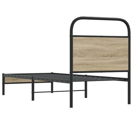 Bedframe zonder matras bewerkt hout gerookt eiken 80x200 cm 7