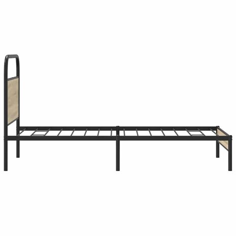 Bedframe zonder matras bewerkt hout gerookt eiken 90x190 cm 6