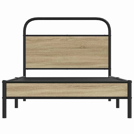 Bedframe zonder matras bewerkt hout gerookt eiken 90x200 cm 5