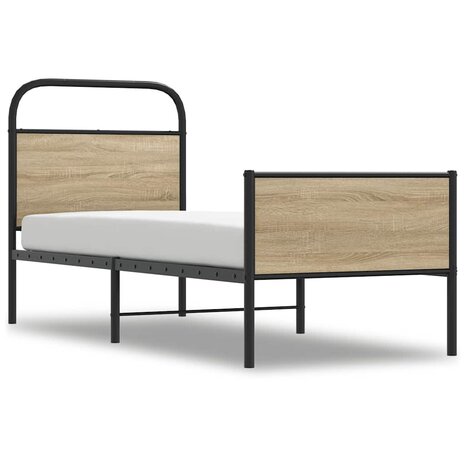 Bedframe zonder matras bewerkt hout sonoma eikenkleur 75x190 cm 2