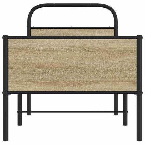 Bedframe zonder matras bewerkt hout sonoma eikenkleur 75x190 cm 5