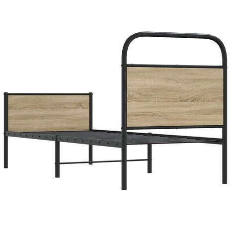 Bedframe zonder matras bewerkt hout sonoma eikenkleur 75x190 cm 7