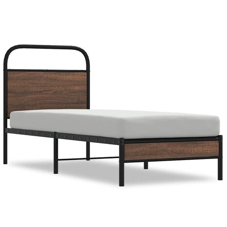 Bedframe zonder matras bewerkt hout bruin eikenkleur 80x200 cm 2