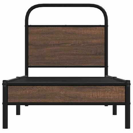 Bedframe zonder matras bewerkt hout bruin eikenkleur 80x200 cm 5