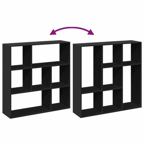 Kamerscherm / boekenkast 102x29x103,5 cm bewerkt hout zwart 8