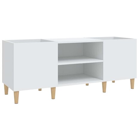Platenkast 121x38x48 cm bewerkt hout wit 2
