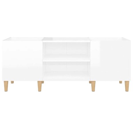 Platenkast 121x38x48 cm bewerkt hout hoogglans wit 5