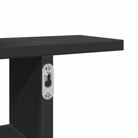 Wandschappen 2 st 50x12x50 cm bewerkt hout zwart 9