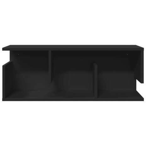Wandkast 80x20x30 cm bewerkt hout zwart 4
