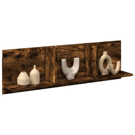 Wandkast 100x16,5x30 cm bewerkt hout gerookt eikenkleurig 1