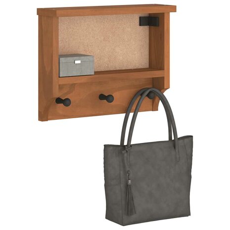 Wandkapstok SANDNES 45x12x35 cm massief grenenhout 1