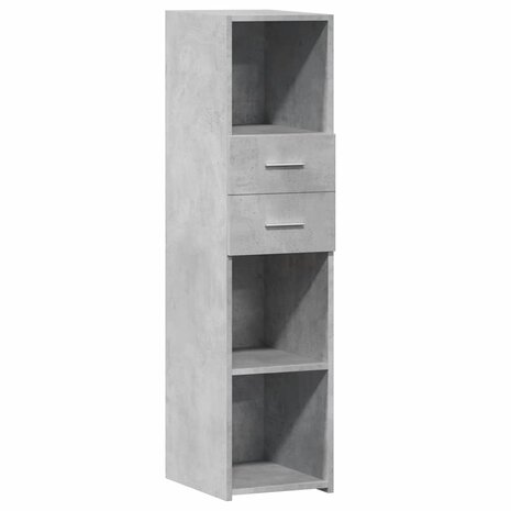 Hoge kast 30x42,5x124 cm bewerkt hout betongrijs 2