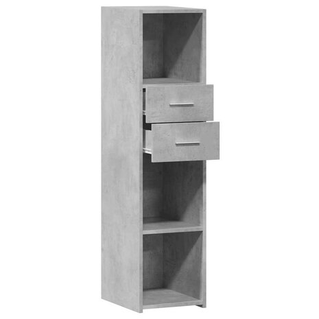 Hoge kast 30x42,5x124 cm bewerkt hout betongrijs 7