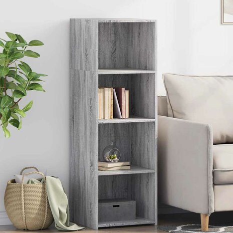 Hoge kast 40x41x124 cm bewerkt hout grijs sonoma eikenkleurig 1