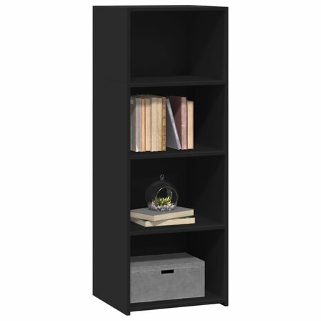 Hoge kast 45x41x124 cm bewerkt hout zwart 3