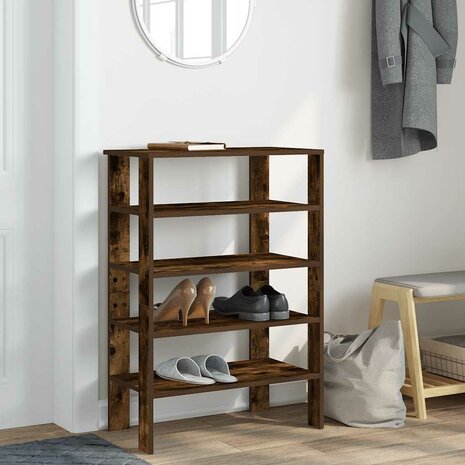 Schoenenrek 61x32x87,5 cm bewerkt hout gerookt eikenkleurig 3