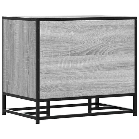 Schoenenbank 60x40x53,5 cm bewerkt hout en metaal grijs sonoma 6