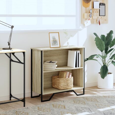 Boekenkast 80x31x74,5 cm bewerkt hout sonoma eikenkleurig 3